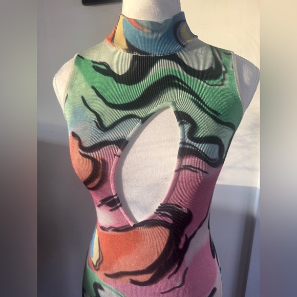Abstract Multicolor Maxi Dress - Picture 7 of 13